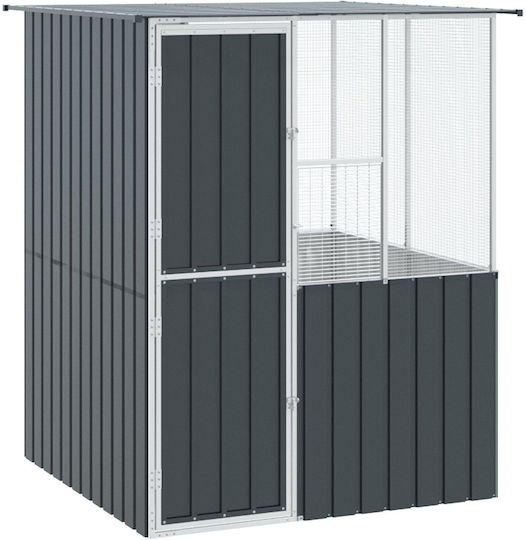Vidaxl Клетка за птици Антрацит 215x78x200 см Галванизирана стомана Сива