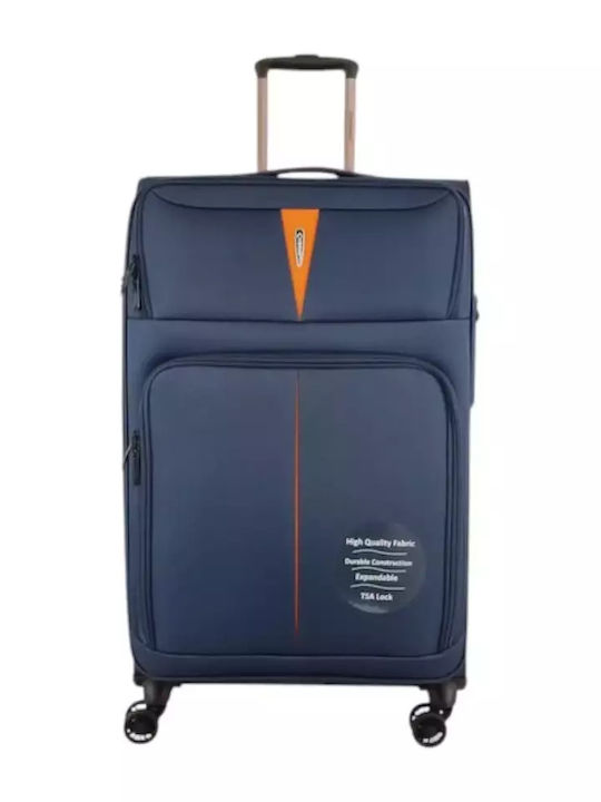 Diplomat Large The Venice Collection Μεγάλη Βαλίτσα Ταξιδίου Υφασμάτινη Μπλε με 4 Ρόδες Ύψους 79εκ.