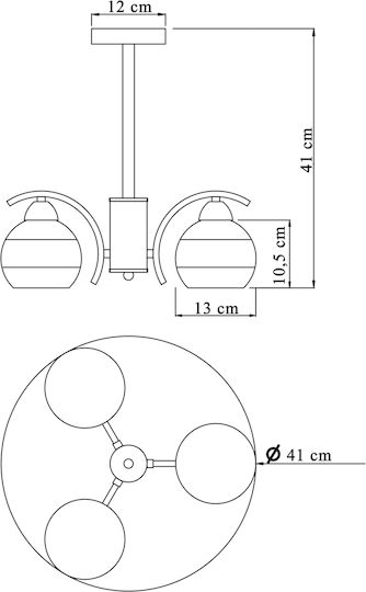 Agora Lighting Lustră Auriu cu Dulie E27 41x41x41cm.
