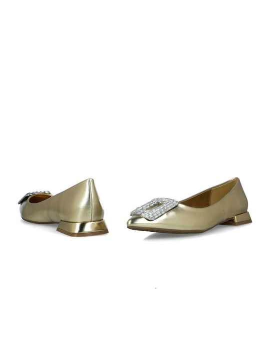 Damen Ballerinas in Gold Farbe