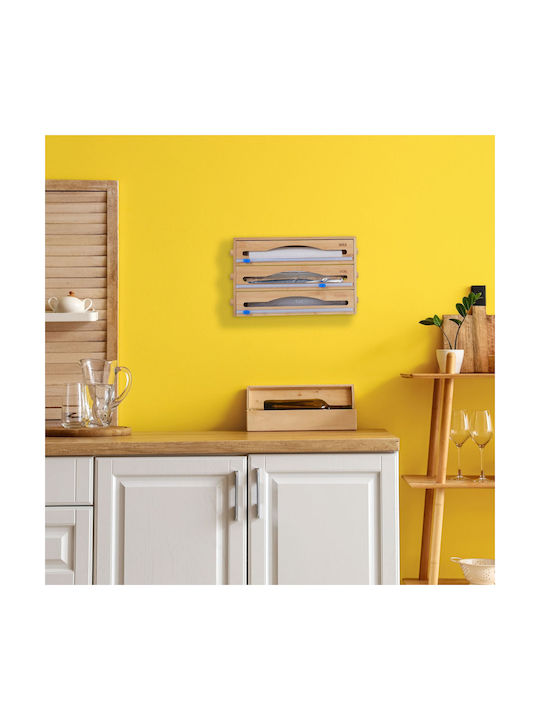 Relaxdays Distribuitor De Role Montat Pe Perete Din Lemn Maro 23.5x9cm 10046720