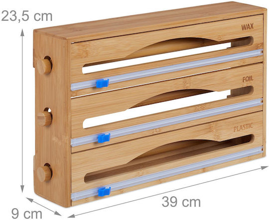 Relaxdays Distribuitor De Role Montat Pe Perete Din Lemn Maro 23.5x9cm 10046720