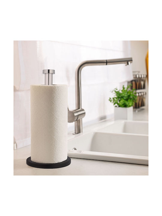 Relaxdays Metallic Paper Towel Holder Gray 35x15cm 10043317