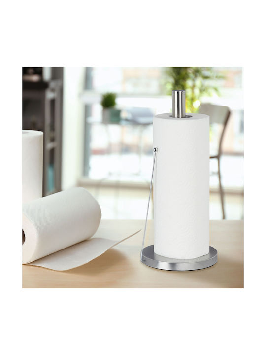 Relaxdays Metallic Paper Towel Holder Gray 33x15cm 10024303
