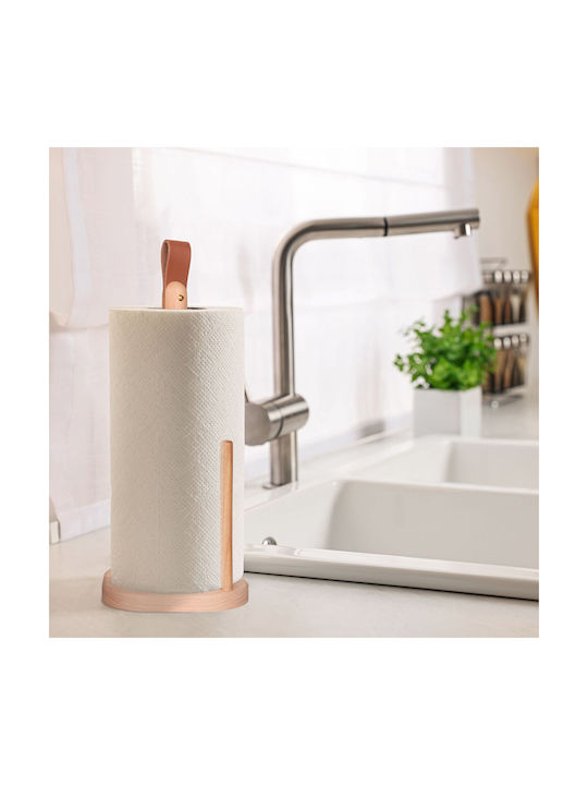Relaxdays Wooden Paper Towel Holder Beige 35x13x13cm 10043326