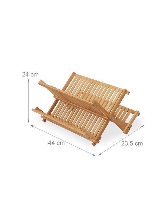 Relaxdays Sink Strainer Wooden Beige 24x23.5x44cm