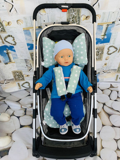 Minzfarbendes Schmetterlings-Babykissen mit Sternen