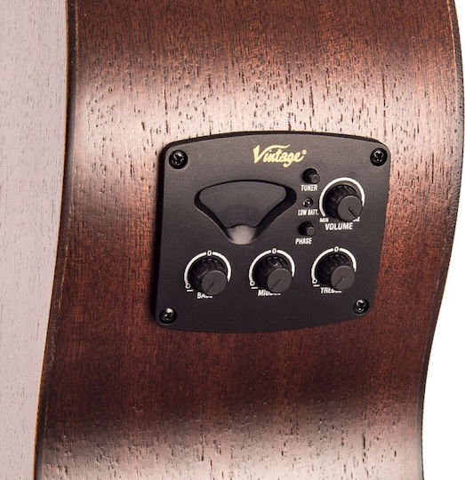 Vintage Semi-Akustik Gitarre VE-660WK Ausschnitt Braun