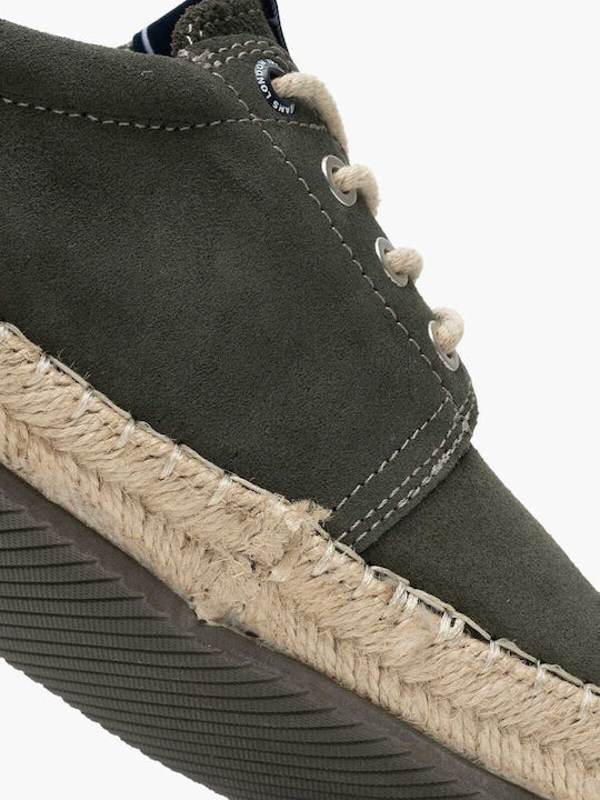 Tourist Leder Herren Espadrilles in Grün Farbe