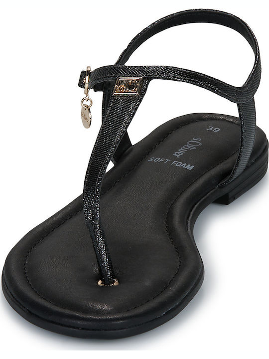 Women's Flat Sandals in Black Color