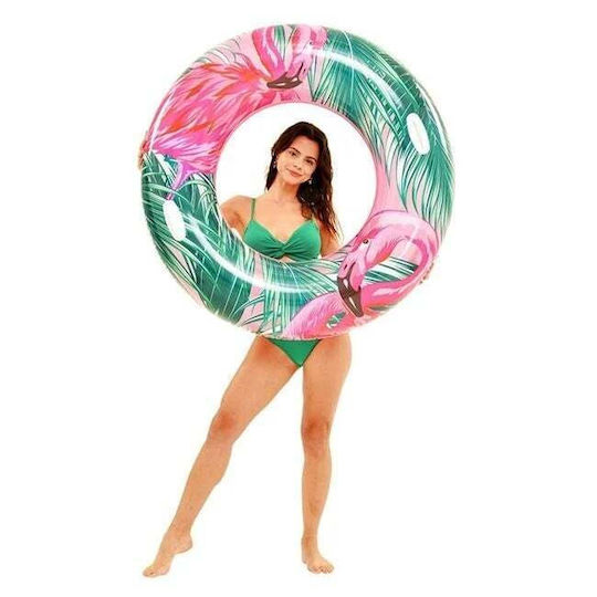 Leagăn Flamingo Gonflabil 115cm Verde-Roz