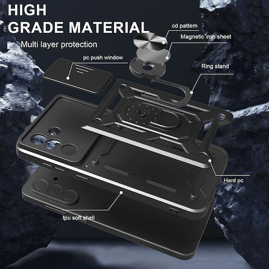 Techsuit Camshield Series Umschlag Rückseite Kunststoff / Silikon Schwarz (Realme 14T)