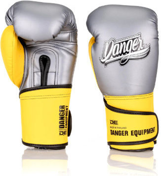 Danger Equipment Mănuși de Box din Piele pentru Competiție Argintiu