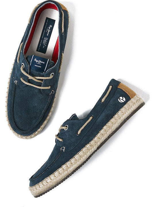 Tourist Deck Leather Men's Espadrilles Ocean