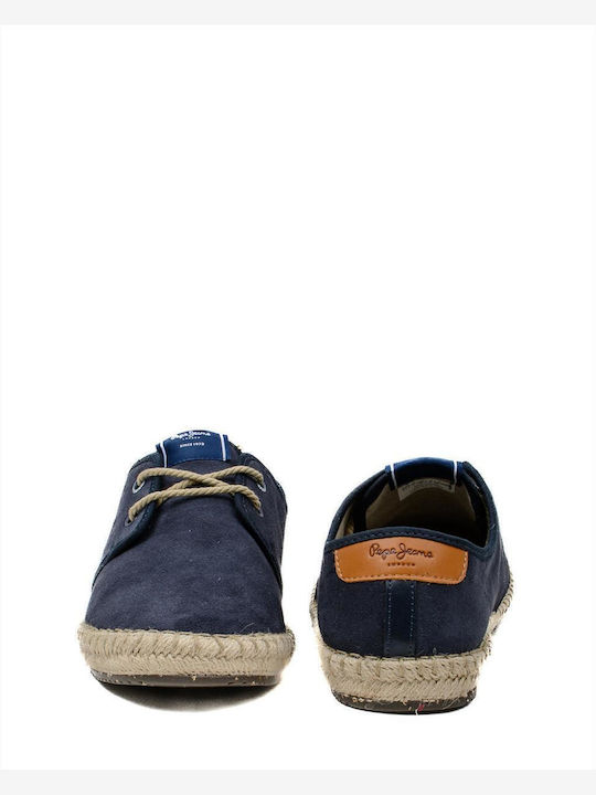 Tourist Classic Suede Men's Espadrilles in Blue Color