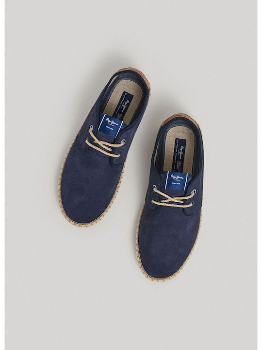 Tourist Classic Suede Men's Espadrilles in Blue Color