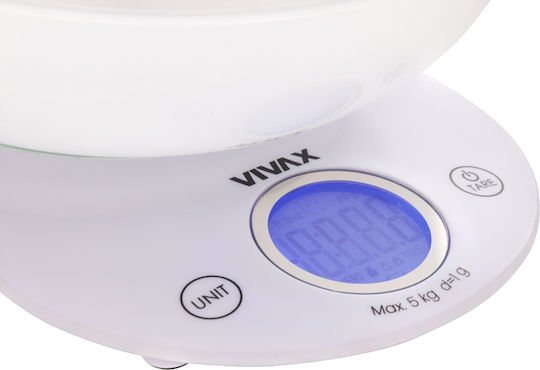 Vivax Digitale Küchenwaage mit Eimer bis 5kg Weiße