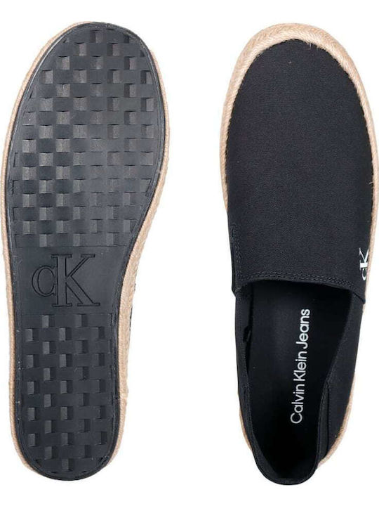 Fabric Men's Espadrilles in Black Color