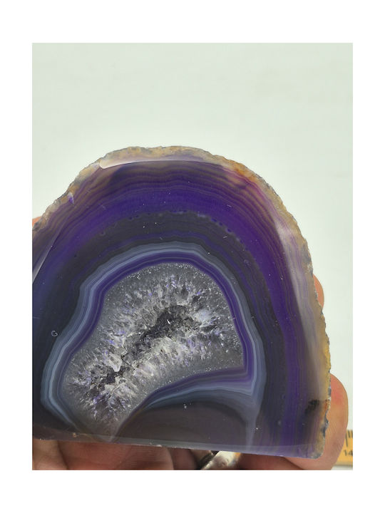 Purple Natural Agate Tabletop Decorative Energy Semi-Precious Stone