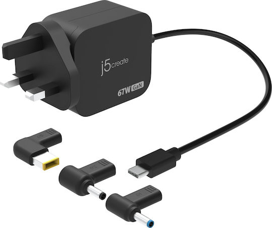 J5create USB-C Laptop Charger 67W for Apple / HP with Detachable Power Cable
