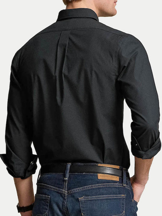 Long-sleeved Cotton Shirt Black