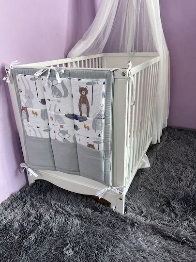 Nursery Storage Basket Crib Bumper Gray