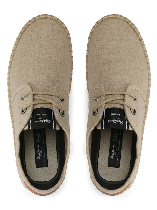 Tourist Classic Fabric Men's Espadrilles in Beige Color