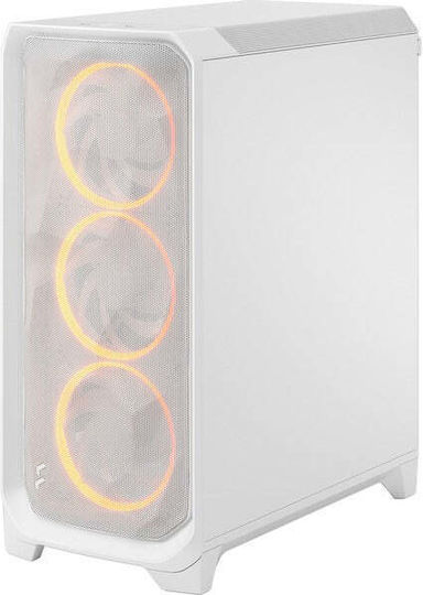 Fractal Design Meshify 3 RGB TG Clear Tint Gaming Midi Tower Κουτί Υπολογιστή με Πλαϊνό Παράθυρο Λευκό