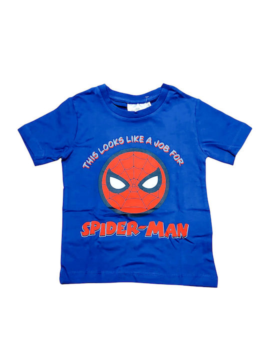 Disney Παιδική Πιτζάμα Καλοκαιρινή Σιέλ Spiderman