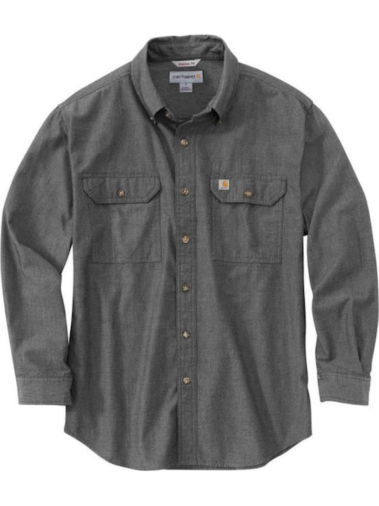 Long-sleeved Cotton Shirt Black