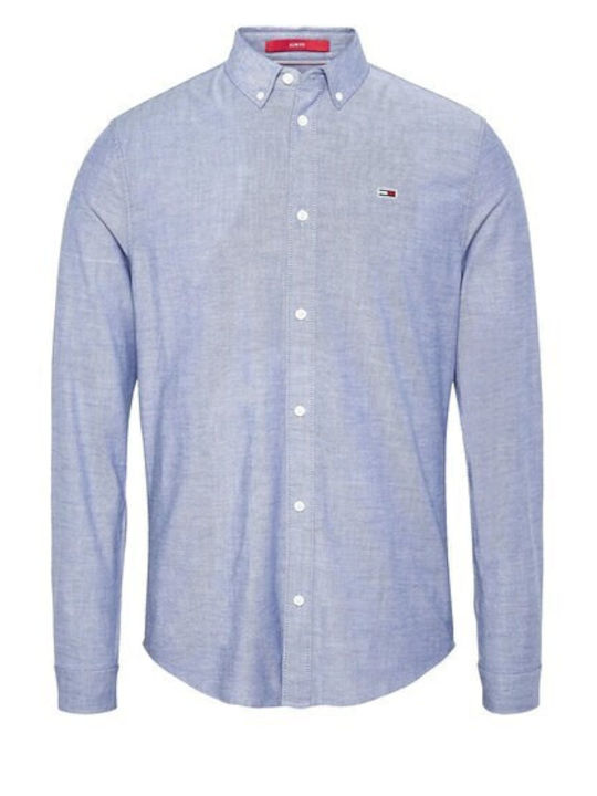 Oxford Μακρυμάνικo Πουκάμισο σε Στενή Γραμμή Twilight Navy