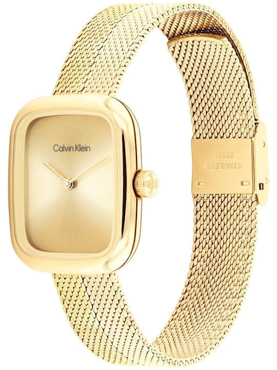 Calvin Klein Adore Γυναικείο Ρολόι 26.7mm Μπαταρίας με Χρυσό Μεταλλικό Μπρασελέ