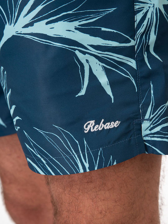Men's Swimwear Shorts Navy Petrol Blue Floral