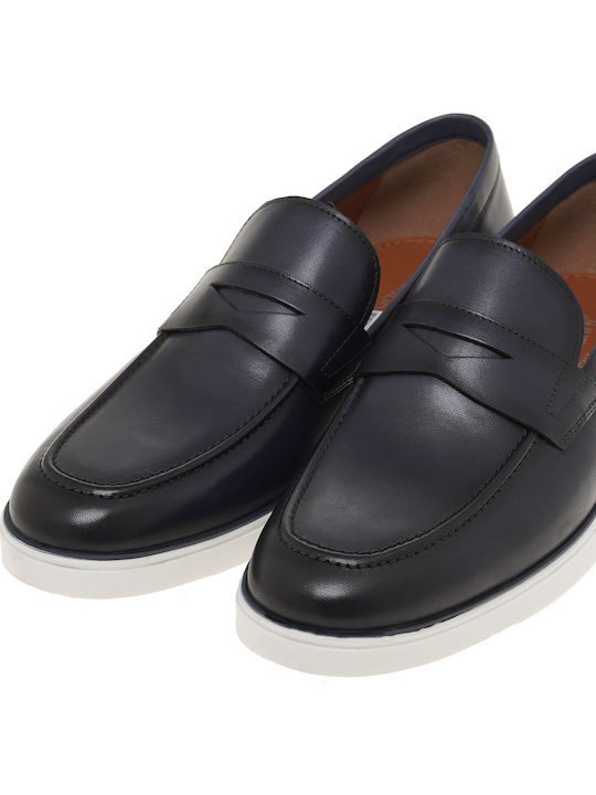 Δερμάτινα Ανδρικά Loafers σε Μπλε Χρώμα