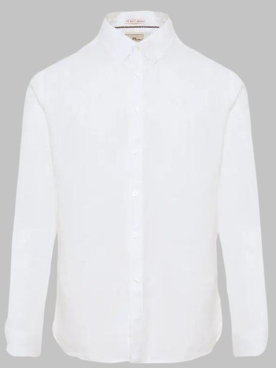 FBM007-00105 Long-sleeved Linen Shirt White