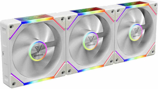 Gamdias Aeolus P2-1203 Reverse Blade Case Fan (2400rpm / 74.97cfm) με ARGB Φωτισμό και Σύνδεση 4-Pin PWM Λευκό