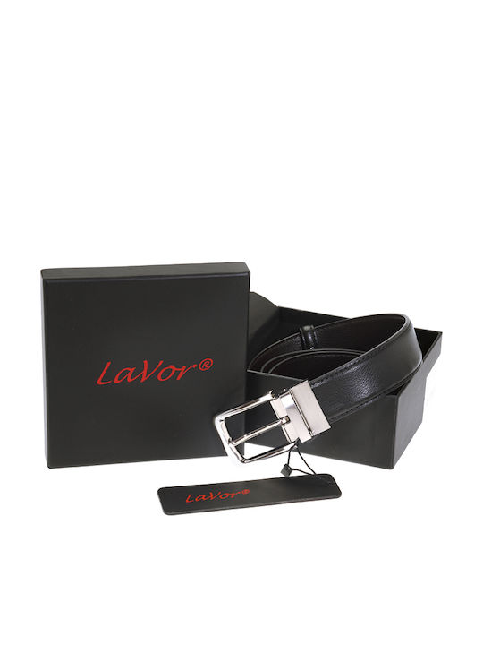 Men's Belt Leather Double Sided Black