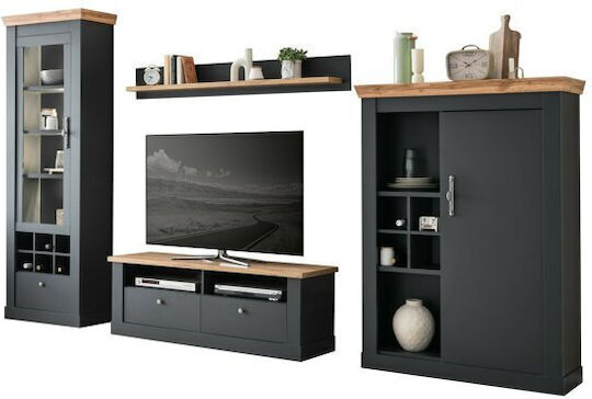 Unitate TV pentru sufragerie Levbalu 102 cu vitrină și iluminare