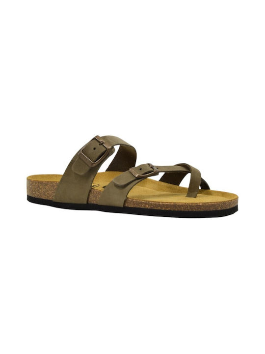 Plakton Bombay Δερμάτινα Σανδάλια KAKI Plakton Bombay Δερμάτινα Σανδάλια KAKI