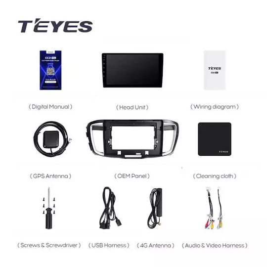 Teyes Sistem Audio Auto pentru Honda Conformitate Skoda Rapid Dodge Călătorie 2012-2018 (Bluetooth/USB/WiFi/GPS/Apple-Carplay/Android-Auto) cu Ecran Tactil 10.2"