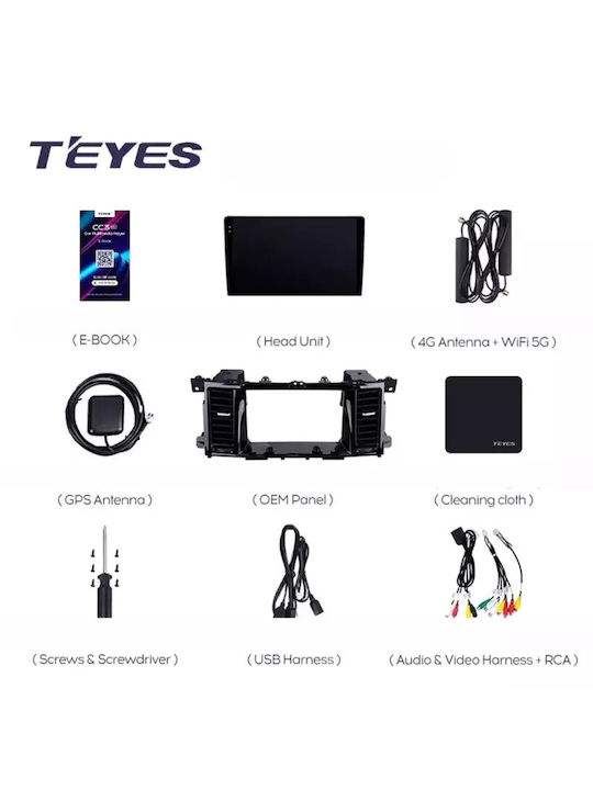 Teyes Ηχοσύστημα Αυτοκινήτου 2DIN (Bluetooth/USB/WiFi/GPS/Apple-Carplay/Android-Auto) με Οθόνη Αφής 9.5"