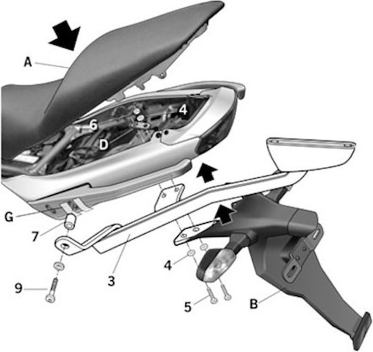 Shad Βάση Βαλίτσας για Kawasaki ER6-n