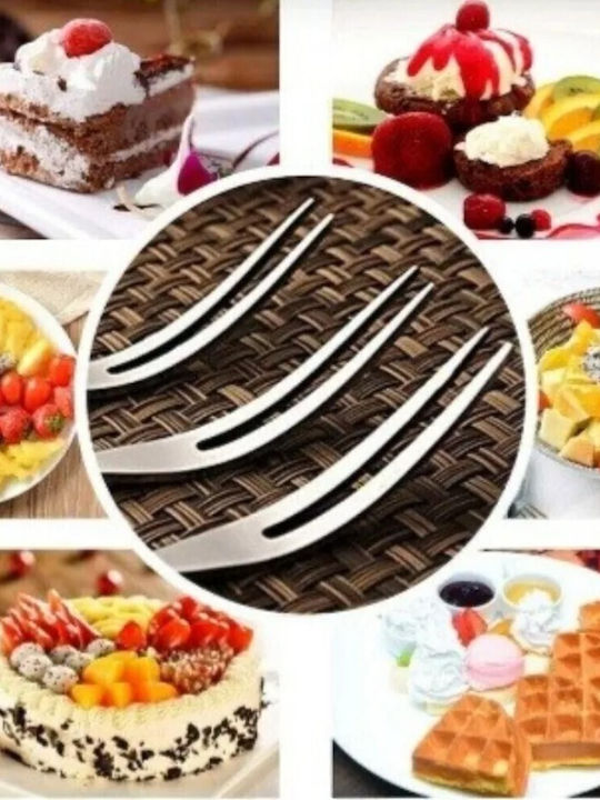 Set of Forks Fruit/Dessert Silver 10cm 6pcs