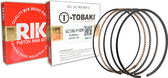 Tobaki Ελατήρια Πιστονιού Μοτοσυκλέτας 72mm για Yamaha Crypton-X135