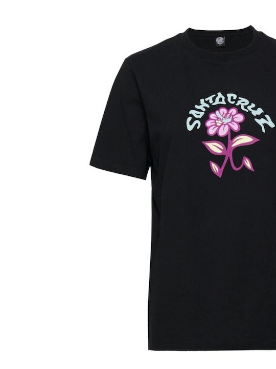 Γυναικείο T-shirt Floral Μαύρο