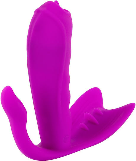 Javida Licking Panty Vibe Mini Δονητής για Ζευγάρια με Απομακρυσμένο Έλεγχο 10cm Ροζ