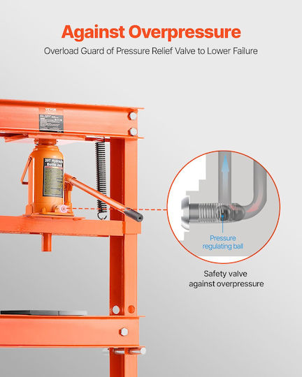 20 Ton Hydraulic Press Adjustable Height Range 50-830 Mm Dimensions 682 × 595 × 1496 Mm 8-12 Bar