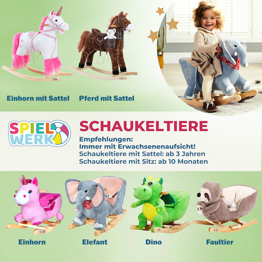 Spielwerk Ръчен Релакс Бебе Люлка Dinosaur с Музика Зелен