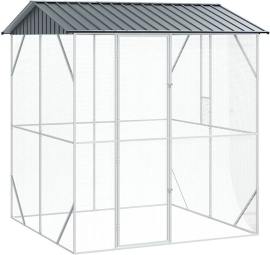 vidaXL Κλουβί Πτηνών 210x227x247εκ. Γκρι