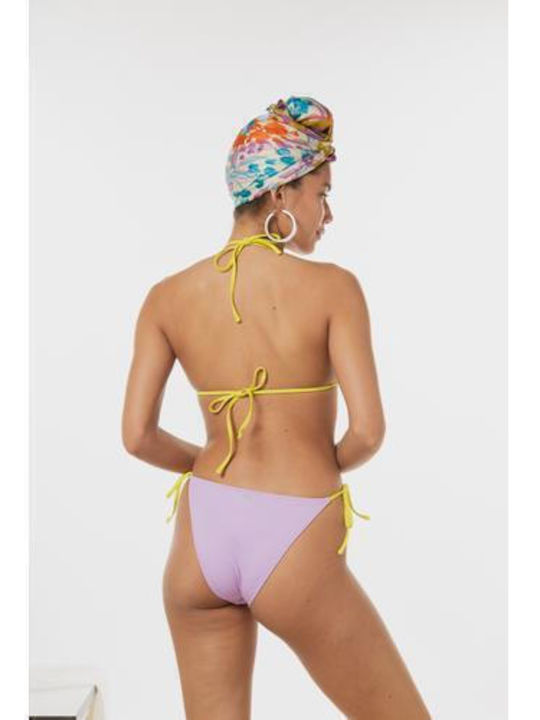 Bikini Slip Cu Dantelă Lila